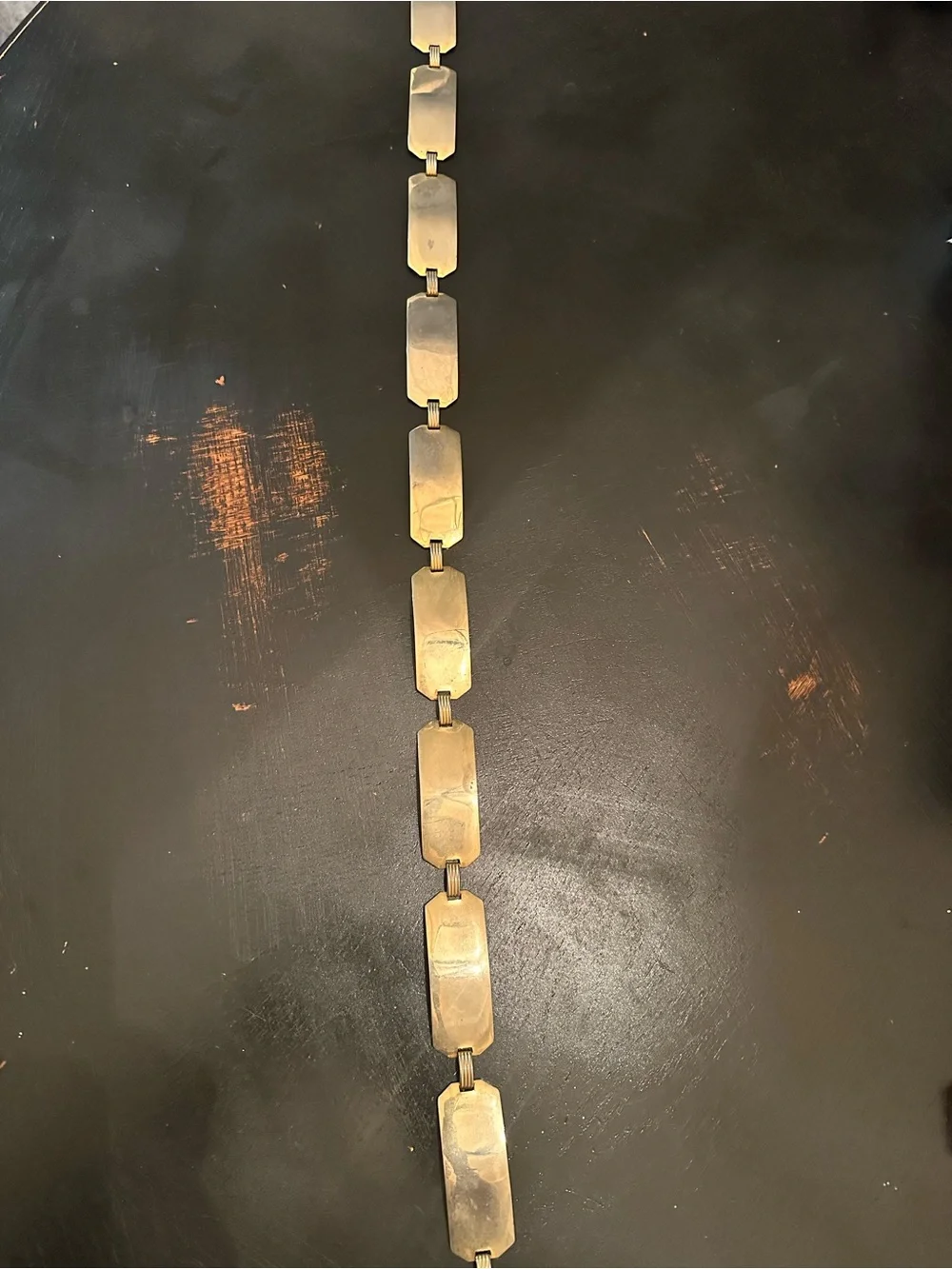 Vintage gold chunky rectangular belt